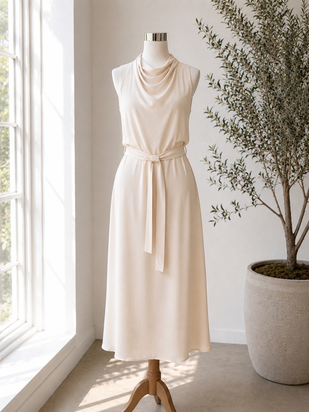 River Island • Cream Midi Dress